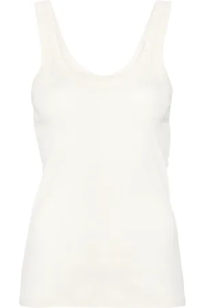 LEMAIRE Top, Dame, Hvid, L, Lemon Glaze Rib Ærmeløs Top