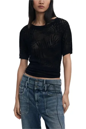 Desigual Top, Dame, Sort, XL, Sort Enkel Kortærmet T-Shirt