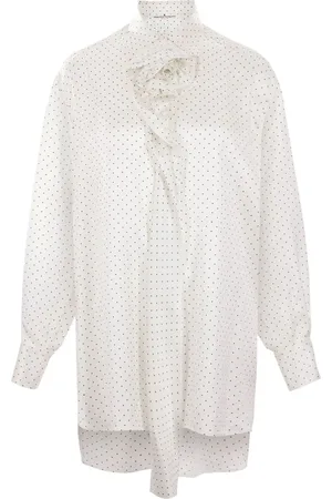 ERMANNO SCERVINO Bluser & Skjorter, Dame, Hvid, S, Uld, Stilfuld Skjorte med Unikt Design
