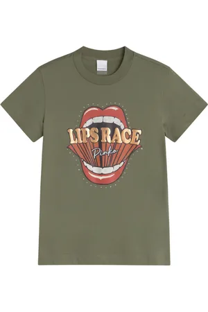 Pinko Top, Dame, Grøn, S, Militærgrøn Chic Essence T-shirt