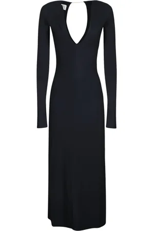 Maison Margiela Kjole, Dame, Sort, M, Sort Elegant V-Hals Kjole