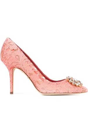 Dolce & Gabbana Sko, Dame, Lyserød, 37 EU, Nylon, Krystal Spids Hæl Sko