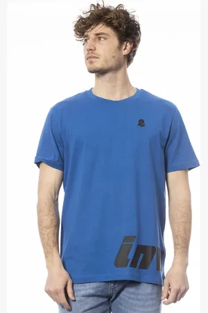 Invicta Top, Herre, Blå, 2XL, Bomuld, Big Logo Kortærmet Bomuld T-shirt
