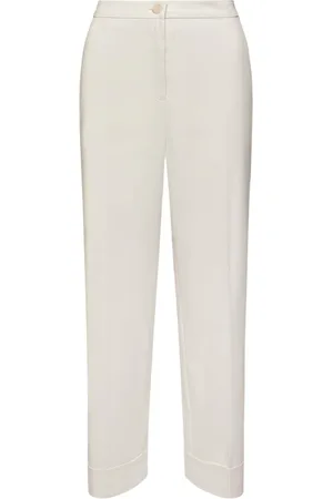 Elena Miro Bukser, Dame, Hvid, 4XL, Cropped Folded Bukser