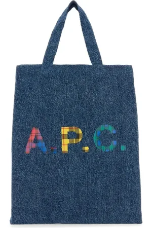 A.P.C. Taske, Dame, Sort, ONE SIZE, Indigo Blue Shoppingtaske med Logo