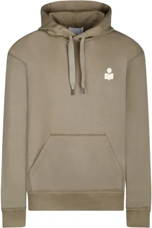 Isabel Marant Sweathshirts & Hoodies, Herre, Brun, M, Bomuld, Khaki Snørehætte med Appliqué Logo