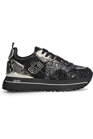 Liu Jo Sko, Dame, Sort, 38 EU, Læder, Sort Læder Sneakers Høj Sål