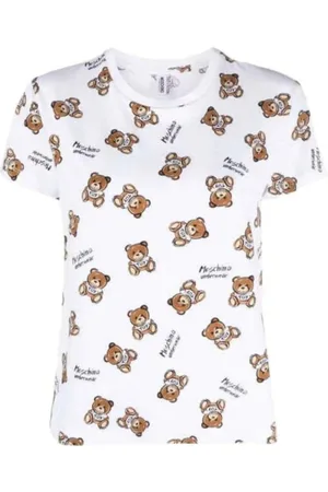 Moschino Top, Herre, Hvid, S, Teddy Bear Design Kortærmet T-shirt