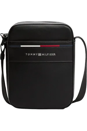 Tommy Hilfiger Taske, Herre, Sort, ONE SIZE, Uld, Kompakt Reporter Taske med Justerbar Strop