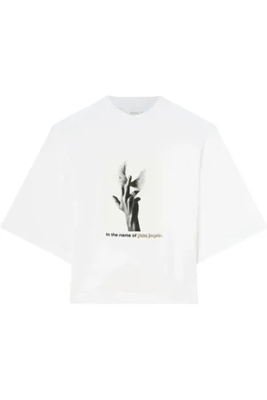 Palm Angels Top, Dame, Hvid, L, Hvid Wings Tee T-shirts og Polos