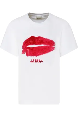 Isabel Marant Top, Dame, Hvid, XL, Grafisk Print T-Shirt Hvid