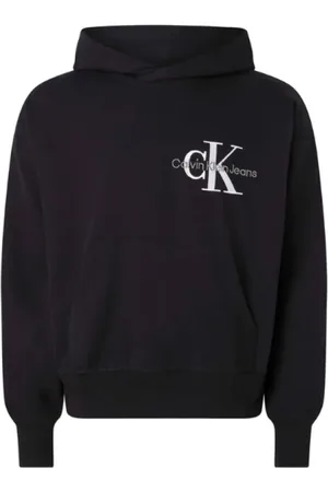 Calvin Klein Sweathshirts & Hoodies, Herre, Sort, 2XS, Monologo Oversized Hoodie Sort
