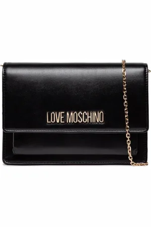 Moschino Taske, Dame, Sort, ONE SIZE, Uld, Sort Aften Clutch med Kæde Strop