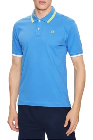 La Martina Top, Herre, Blå, XL, Bomuld, Slim Fit Polo Shirt Blå Herre