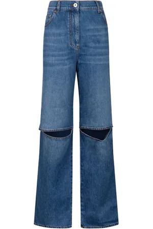 J.W.Anderson Jeans, Dame, Blå, S, Denim, Cut Out Denim Jeans Blå