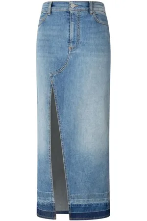 Pinko Nederdel, Dame, Blå, XS, Denim, Lysblå Denim Maxi Nederdel