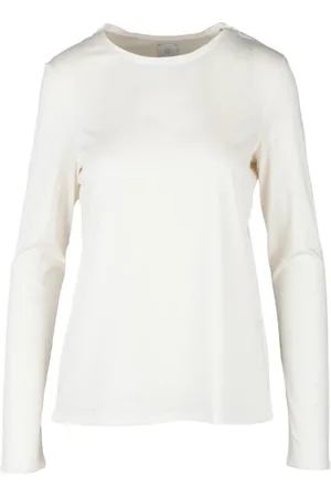 ELEVENTY Top, Dame, Hvid, L, Bomuld, Tshirt