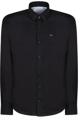 Calvin Klein Skjorte, Herre, Sort, XS, Bomuld, Sort Monogram Broderet Skjorte