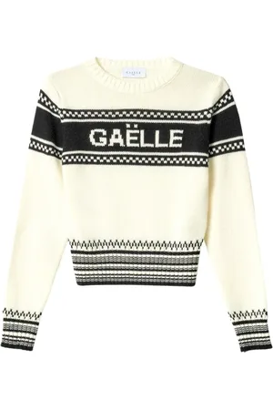GAËLLE Strik, Dame, Flerfarvet, L, Uld, Hvid Logo Bånd Kvinder Sweater