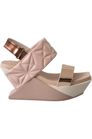 united nude Sko, Dame, Lyserød, 39 EU, Læder, Puffy Wedge Sandaler i Beige