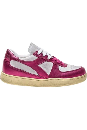 Diadora Sko, Dame, Lilla, 37 EU, Bomuld, Metal Pigskin Used Basket Sneakers