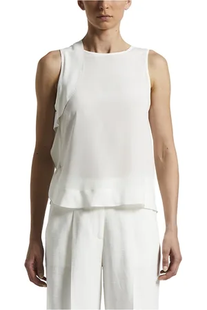 PESERICO SIGN Top, Dame, Hvid, 2XS, Uld, Silke crepe de chine top
