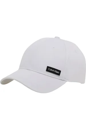 Calvin Klein Tilbehør, Herre, Hvid, ONE SIZE, Bomuld, Hvid Baseball Cap med Logo Patch