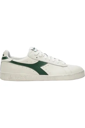 Diadora Sko, Herre, Hvid, 39 EU, Læder, Vintage Lavtop Læder Sneakers Hvid/Grøn