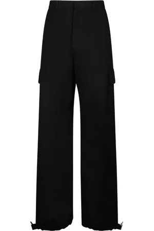 OFF-WHITE Bukser, Herre, Sort, L, Uld, Sorte Brede Benbukser