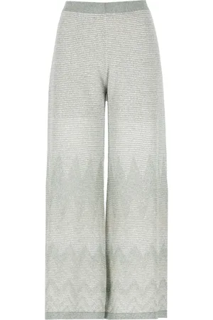 D.EXTERIOR Bukser, Dame, Grøn, S, Polyester, Grøn viskosebukser med lurex-detaljer