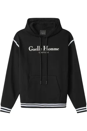 GAËLLE Sweathshirts & Hoodies, Herre, Sort, L, Bomuld, Sort Front Logo Hættetrøje Bomuld
