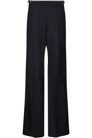 Givenchy Bukser, Dame, Blå, XS, Uld, Sort Flare Bukser Uld Mohair