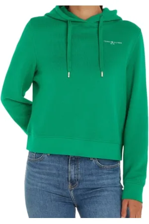 Tommy Hilfiger Sweathshirts & Hoodies, Dame, Grøn, XL, Uld, Stilfulde Frakker Kollektion
