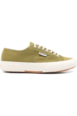 Superga Sko, Herre, Grøn, 43 EU, Grønne Snøresko med Gummisål