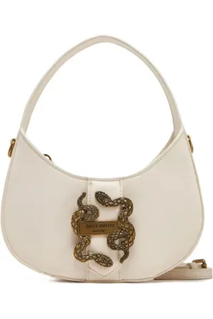 Roberto Cavalli Taske, Dame, Hvid, ONE SIZE, Uld, Ikonisk Slange Skuldertaske Hvid
