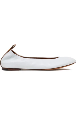 Lanvin Sko, Dame, Hvid, 39 EU, Læder, Hvide Ballerina Sko