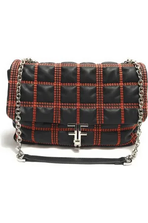 Fracomina Taske, Dame, Flerfarvet, ONE SIZE, Uld, Quiltet Orange Maxi Skuldertaske