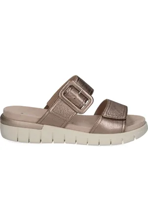 Caprice Sko, Dame, Brun, 38 EU, Uld, Metallic Åbne Tøfler Kvinder