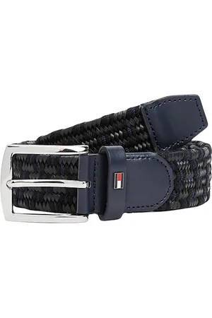 Tommy Hilfiger Tilbehør, Herre, Blå, 110 CM, Læder, Elastisk Læderbælte Denton Stil