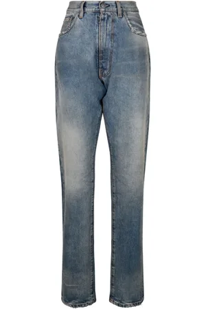 Maison Margiela Jeans, Dame, Blå, W26, Bomuld, Lysblå Bomuld Straight Leg Jeans