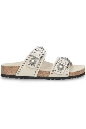 Elena Iachi Sko, Dame, Hvid, 41 EU, Læder, Ergonomiske sandaler med nitter