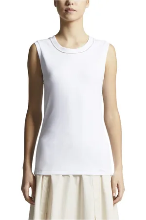PESERICO SIGN Strik, Dame, Hvid, 2XS, Micro rib stretch jersey top