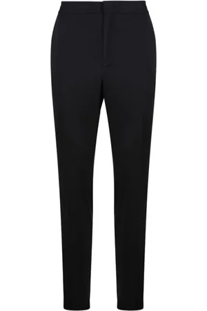 Ermenegildo Zegna Bukser, Herre, Sort, M, Uld, Sort uld jogger bukser front lynlås
