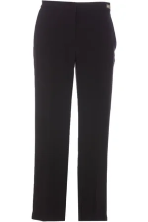Elisabetta Franchi Bukser, Dame, Sort, L, Cropped Crepe Bukser i Sort