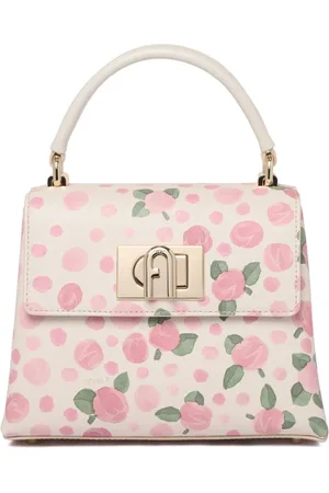 Furla Taske, Dame, Flerfarvet, ONE SIZE, Uld, Blomstret Mini Håndtaske med Twist-Lock Lukning