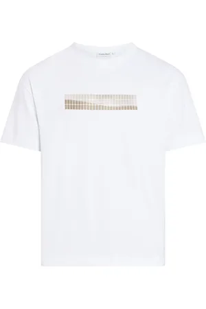 Calvin Klein Top, Herre, Hvid, S, Bomuld, Grafisk Print T-shirt og Polos
