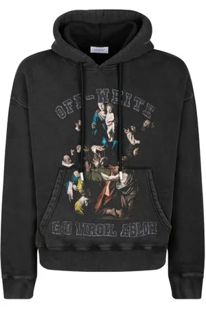 OFF-WHITE Sweathshirts & Hoodies, Herre, Sort, M, Bomuld, Sort Grafisk Print Hættetrøje