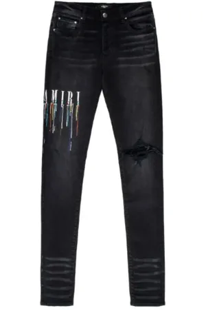 AMIRI Jeans, Herre, Sort, W32, Bomuld, Maling Dryp Logo Jean 