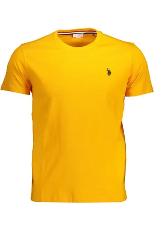U.S. Polo Assn. Top, Herre, Gul, XL, Bomuld, Gul Herre Bomuld Logo T-shirt