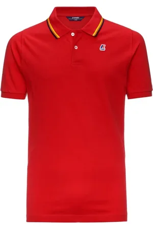 K-Way Top, Herre, Rød, XL, Bomuld, Striber Slim Fit Kortærmet Polo